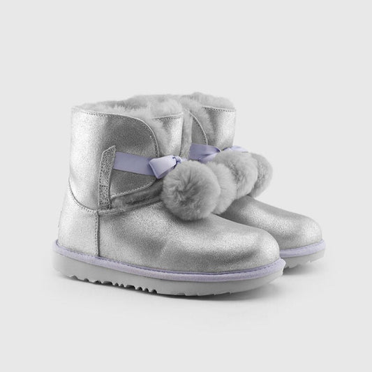 UGG Kids' Gita Metallic Pom-Pom Boots