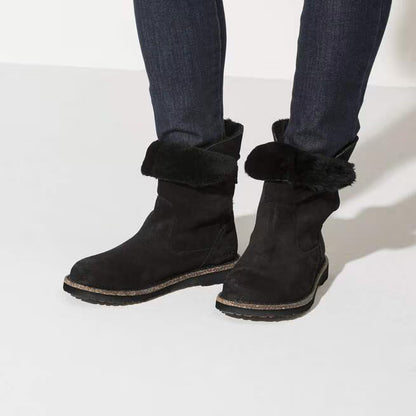 Uppsala Shearling Boot Black Suede