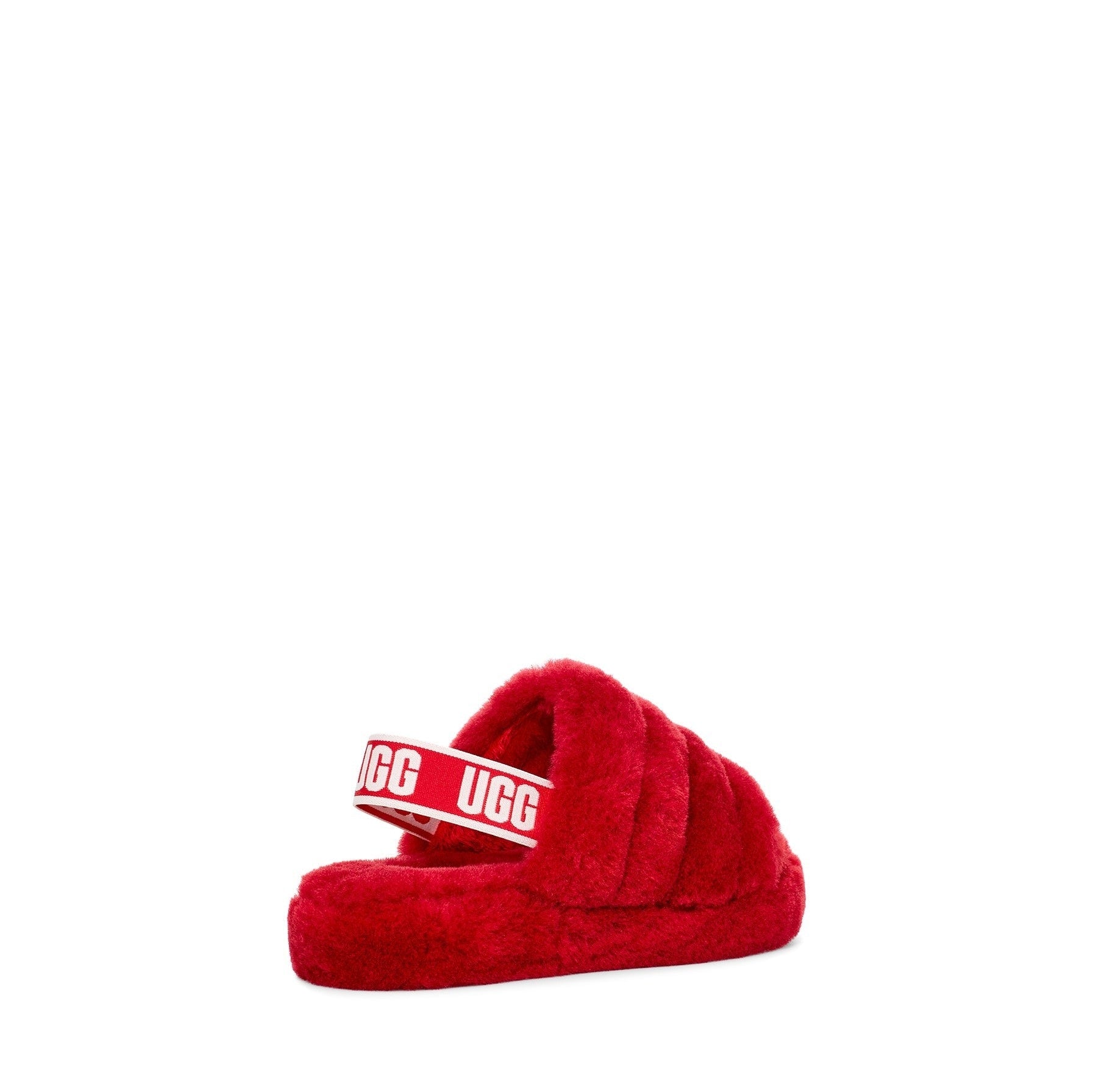 UGG 1098494K Fluff Yeah Slides Samba Red Kid's SZ 4 discount