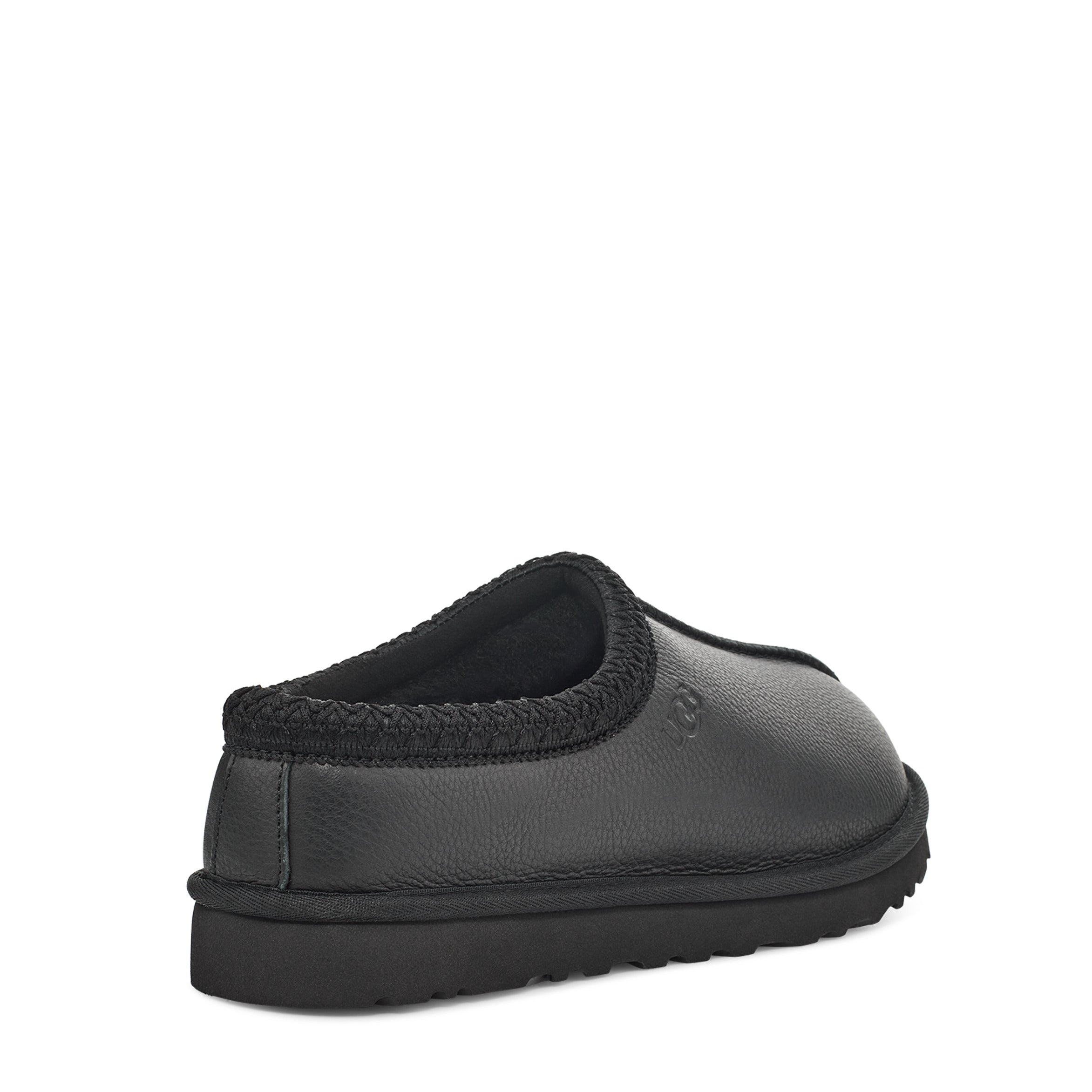 Black leather 2024 ugg slippers