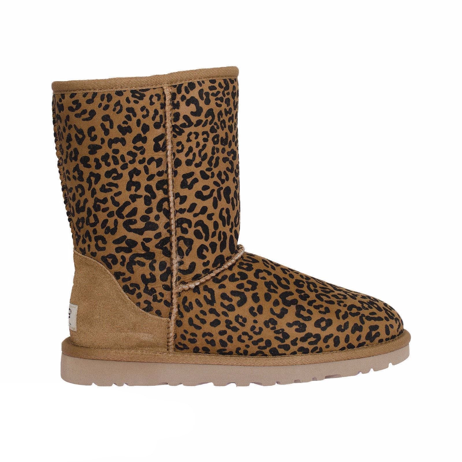 UGG CLASSIC SHORT ROSETTE CHESTNUT LEOPARD