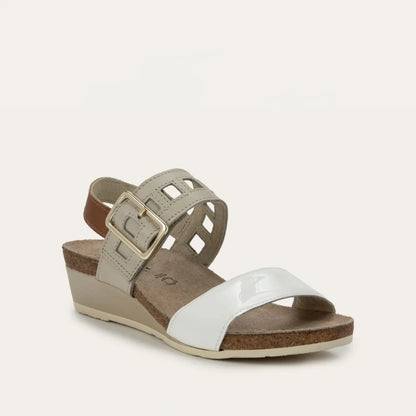 Porcelain Patent Leather Ivory Latte Brown