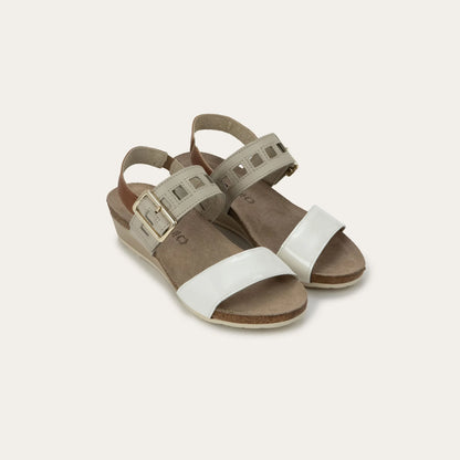 Porcelain Patent Leather Ivory Latte Brown