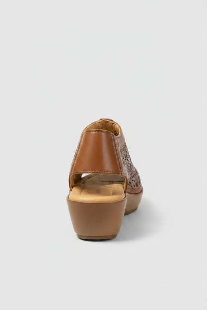 Pikolinos Women's Brandy Leather Wedge Sandal