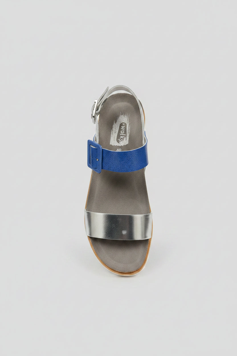 Silver/Blue Pat