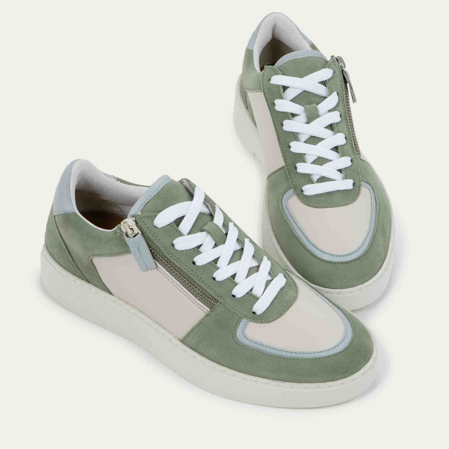 Off White/Gray Blue/Sage Combo